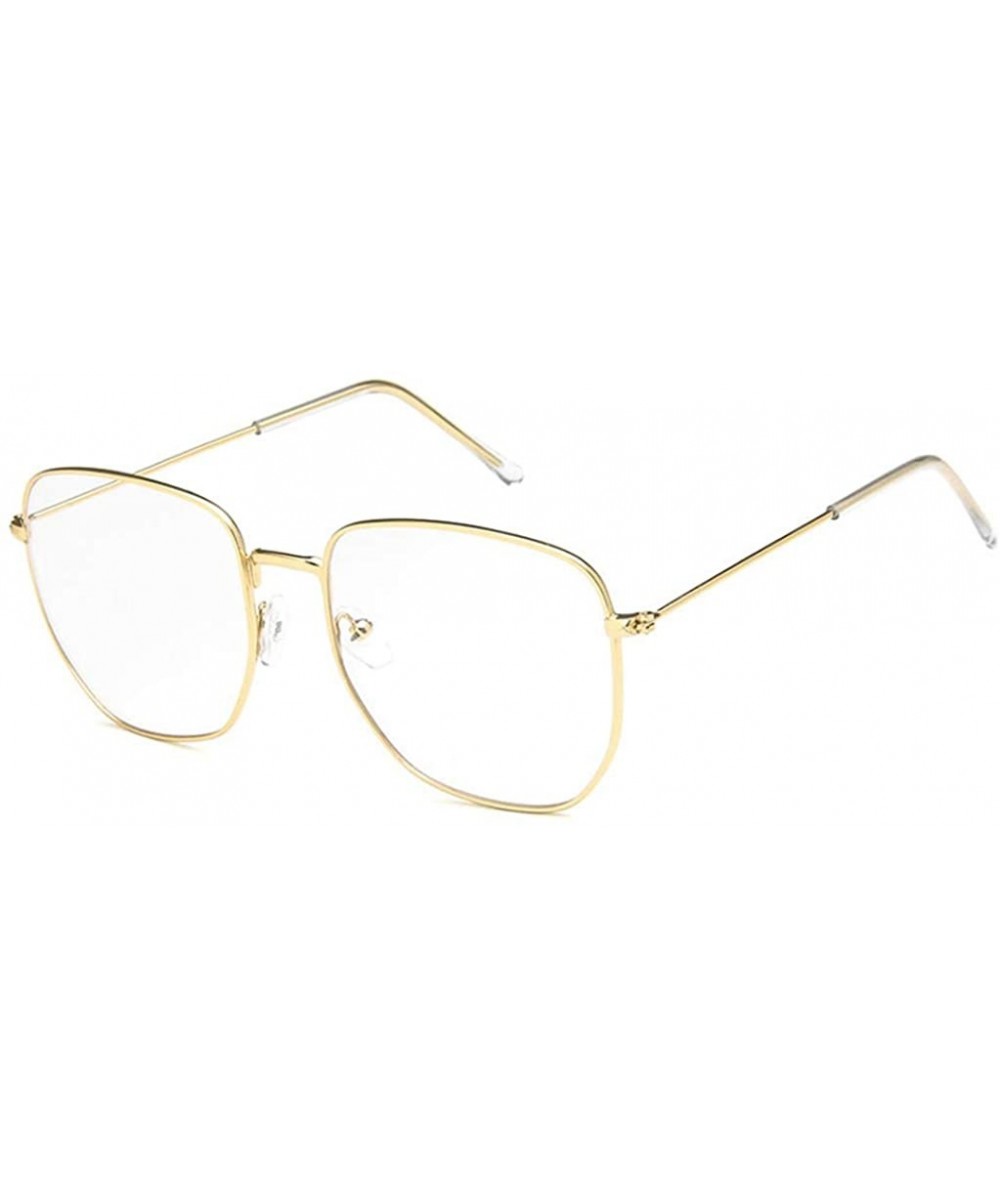 Unisex Sunglasses Fashion Gold Brown Drive Holiday Square Non-Polarized UV400 - Gold White - CN18RKGA6R8 $6.79 Square