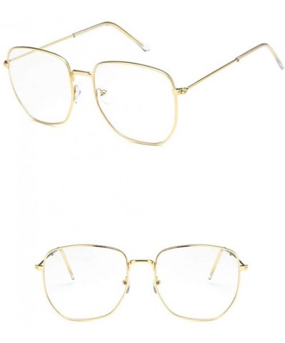 Unisex Sunglasses Fashion Gold Brown Drive Holiday Square Non-Polarized UV400 - Gold White - CN18RKGA6R8 $6.79 Square