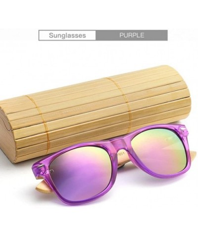 2018 Bamboo Sunglasses Wooden Wood Retro Vintage Summer Glasses for Men Women - R - C218ELA3XTR $5.51 Goggle