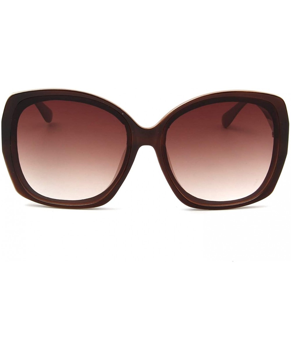 Women Square Cat Eye Fashion Sunglasses - Brown - CL198MUM4MY $6.12 Square