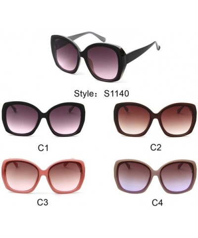 Women Square Cat Eye Fashion Sunglasses - Brown - CL198MUM4MY $6.12 Square