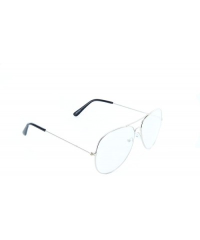 Classic Air Force Aviator Sunglasses Men Women Fashion Eyewear - Silver - CE12O40ADU1 $4.96 Oversized