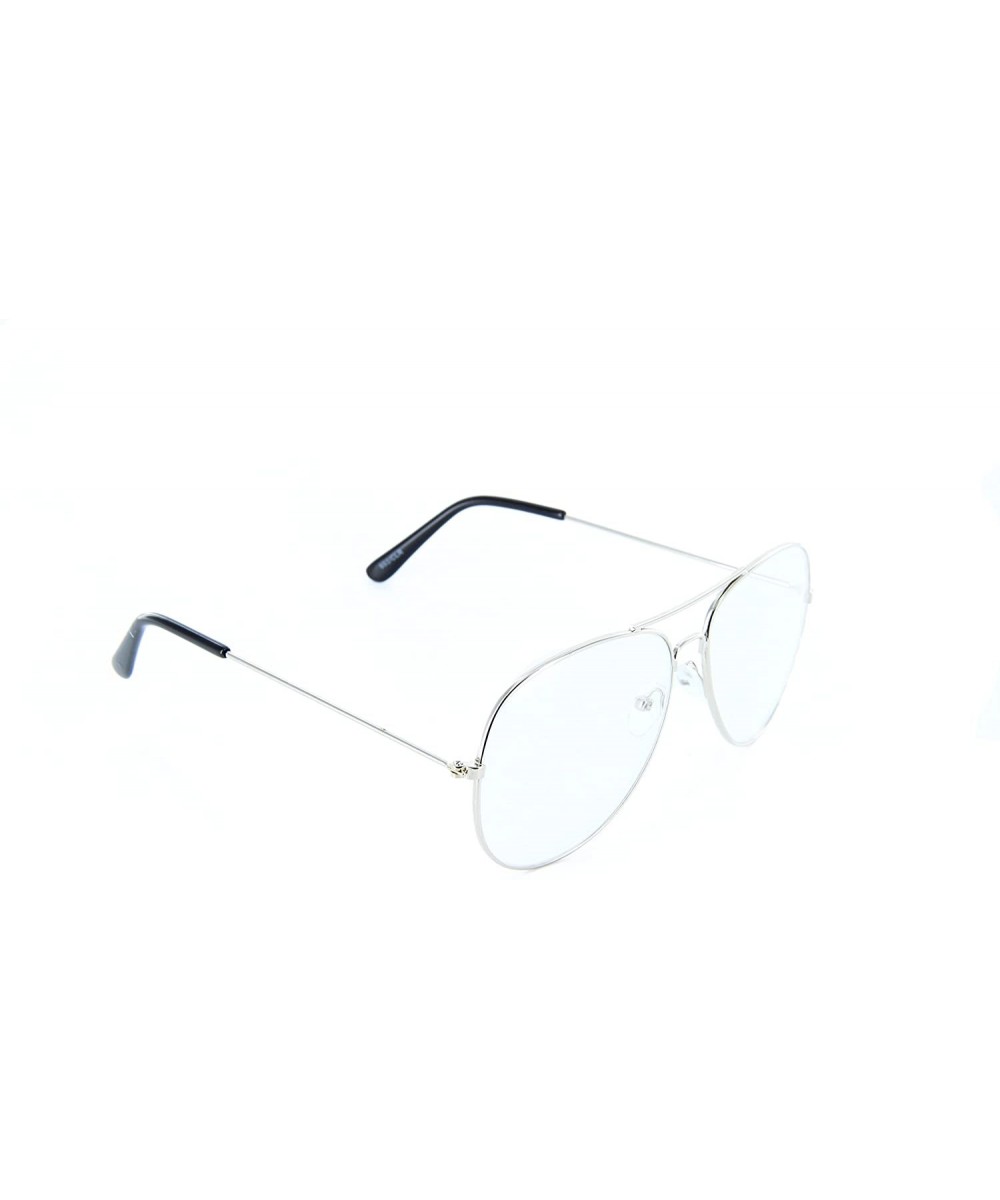 Classic Air Force Aviator Sunglasses Men Women Fashion Eyewear - Silver - CE12O40ADU1 $4.96 Oversized