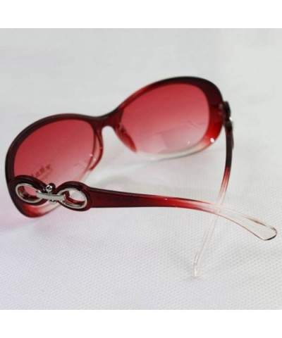 Women's Retro Eyewear Oversized Square Frame Sunglasses - Red - CS121OCJCBR $5.46 Round