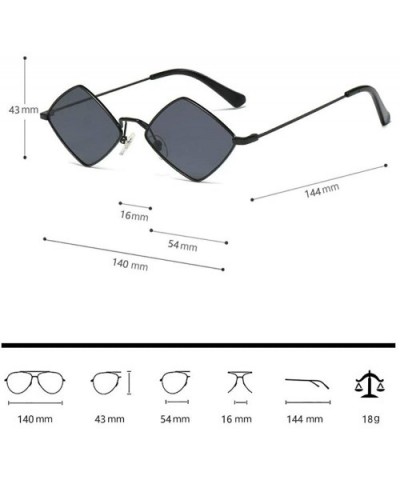 60s Small Hippie Sunglasses for Women Men Hippy Prismatic Square Metal Frame - Grey/Black - CX18XCWUCHS $11.74 Square
