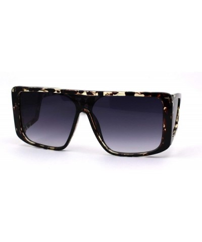 Womens Flat Top Mob Diva Side Visor Lens Boyfriend Sunglasses - Clear Tortoise Smoke - CV196R2NH8T $10.45 Rectangular