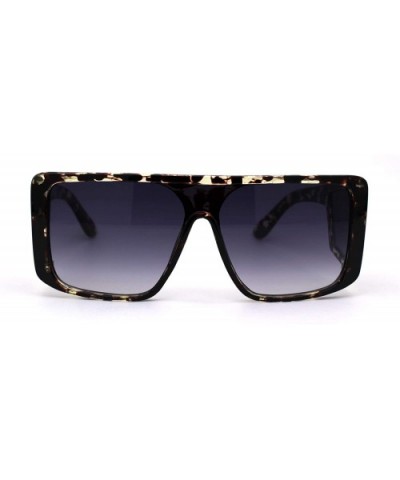 Womens Flat Top Mob Diva Side Visor Lens Boyfriend Sunglasses - Clear Tortoise Smoke - CV196R2NH8T $10.45 Rectangular