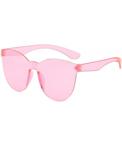 2020 New Unisex Oversized Square Candy Colors Glasses Rimless Frame Unisex Sunglasses - Q - CF196SYX2RQ $4.89 Oval