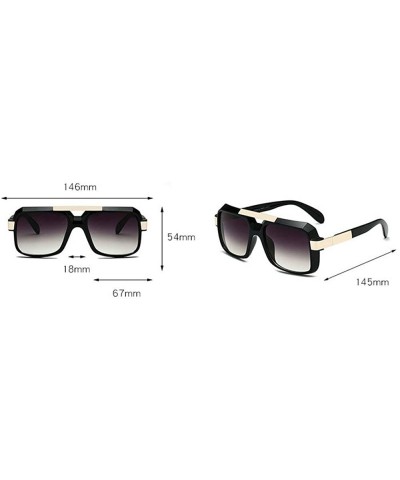 Bold Oversized Sunglasses For Women Fashion Designer Rectangle Frame Shades - Black&clear - C418M4D4UOG $9.29 Oversized