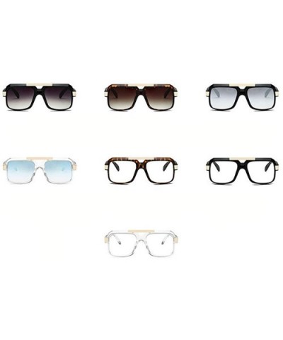 Bold Oversized Sunglasses For Women Fashion Designer Rectangle Frame Shades - Black&clear - C418M4D4UOG $9.29 Oversized