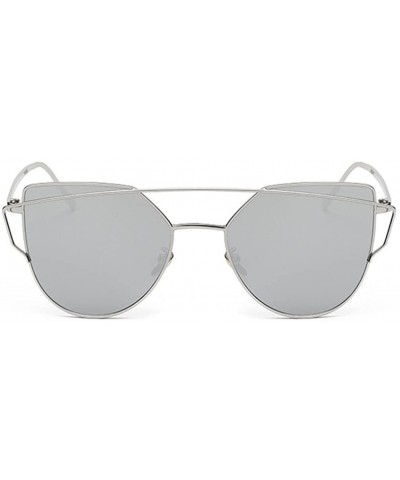 New Popular Frame Women Sunglasses Free-spirited Young Eyewear Kits Lens 53mm - Silver/Silver - CC12DAQ22CP $14.91 Wayfarer