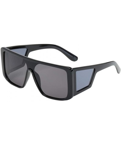 Big Square Shaped Retro Style Goggle Style Sunglasses Oversized Vintage Glasses - E - CG196WG0MZ3 $6.02 Rectangular