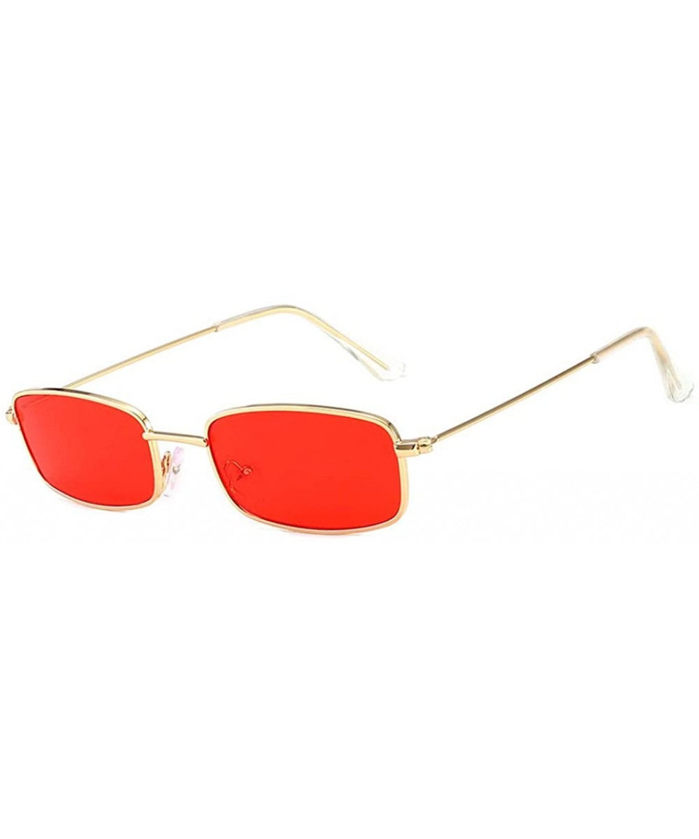 Rectangle Sunglasses Driving Lightweight Narrow Square Frame Shades for Men Women UV400 - C - C718U8Z75EC $5.69 Square