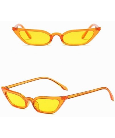 Women Vintage Cat Eye Sunglasses Retro Small Frame UV400 Eyewear Fashion Ladies - Yellow - C9193XIKQ8R $7.57 Rimless