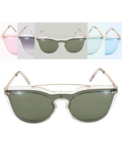 Metal Unisex Double Bridge Frame with Transparent Lens - Gold Frame Transparent Clear With G15 Green Lens - CU18H9NH0O8 $6.24...