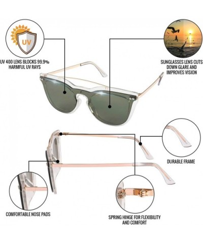 Metal Unisex Double Bridge Frame with Transparent Lens - Gold Frame Transparent Clear With G15 Green Lens - CU18H9NH0O8 $6.24...