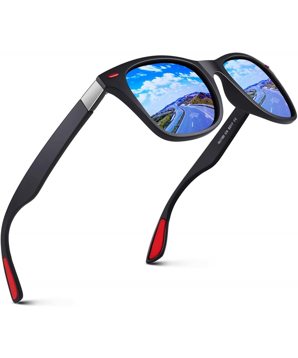 Classic Horn Rimmed Semi Rimless Polarized Sunglasses for Men Women GQO6 - 0 Matte Black Frame/Blue Lens - CX18EDNRX2L $8.18 ...