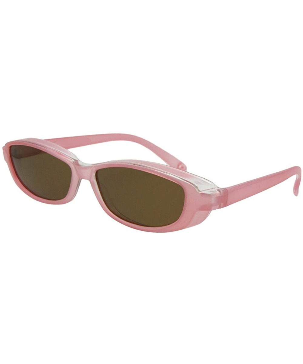 Smallest Fit Over Sunglasses F13 - Pink Frame-brown Lenses - CV186X6LKRM $11.60 Rectangular