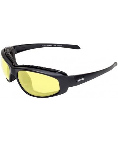 Eyewear HERC 2 PL YT Hercules 2 Plus Safety Foam Padded Glasses - Yellow Lens - Frame - Black - C318GGRZM0E $10.49 Goggle