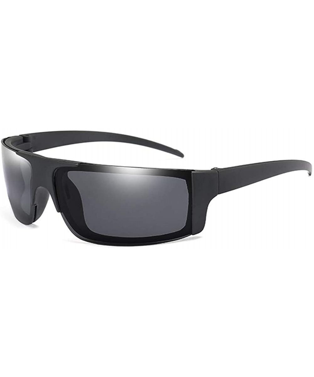 Classic Polarized Sunglasses Rimless - Black Grey - C0199O8C97Y $8.95 Goggle