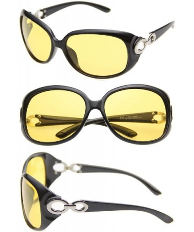 Beison Womens Night Vision Goggles Driving Glasses Polarized Sunglasses - Black - C912E9PIRN5 $12.08 Wrap