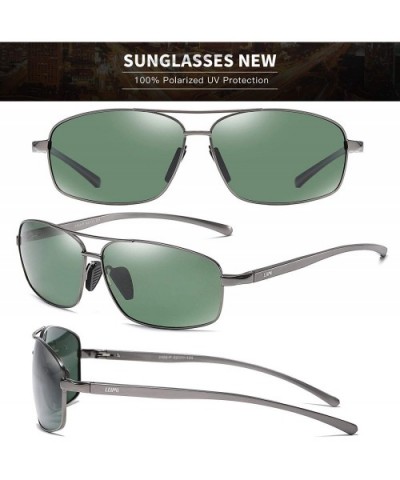 Polarized Sunglasses Driving Rectangular - 09-grey Frame / Dark Green Lens - CF18UYSOLIH $6.74 Rectangular
