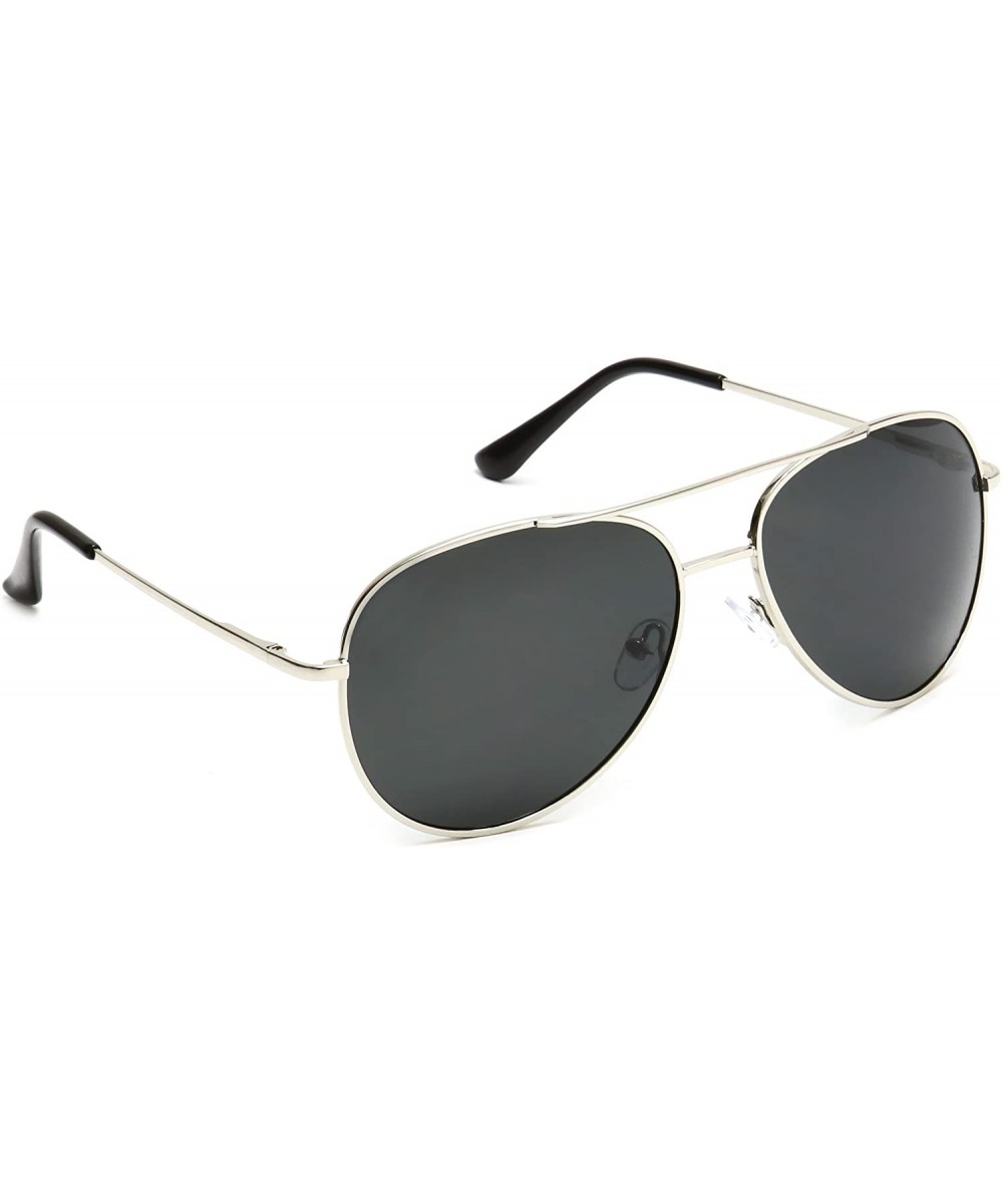 Polarized Aviator Sunglasses Many Colors - Silver/Black - 01 - CX182K4N244 $10.25 Aviator