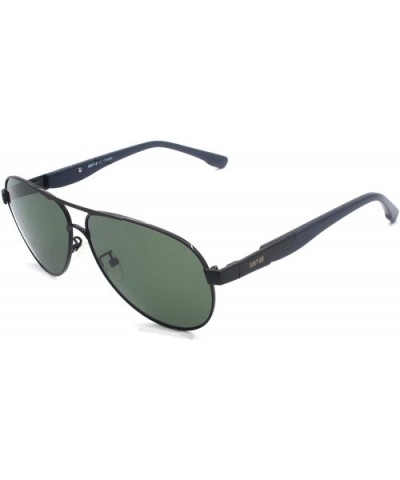 Unisex Classic Aviator Style Polarized Sunglasses with Spring Hinge- 100% UV Protection - Black Frame Grey Lens - CO18W6896AL...