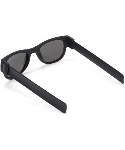 Folding One Size Fits Most Polycarbonate and Rubber Sunglasses - Black - C418YDZ68NK $6.56 Oval