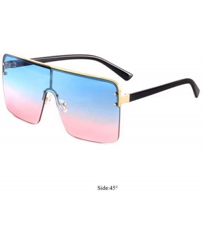 Fashion Oversized Sunglasses Designer Gradient - Blue&pink - C818UREUCTC $6.90 Square