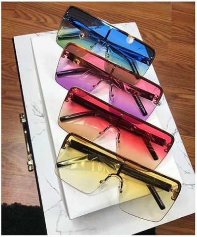 Fashion Oversized Sunglasses Designer Gradient - Blue&pink - C818UREUCTC $6.90 Square