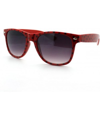 Stars Print Square Sunglasses Spring Hinge Frames - Red - CP11D6VOJVN $6.96 Wayfarer
