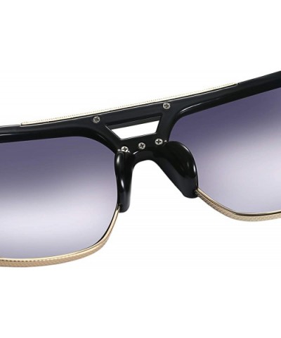 Square Aviator Large Fashion Sunglasses for Men Women Goggle Alloy Frame Glasses-UV400 - Purple - CU18UOTCIWK $9.22 Aviator