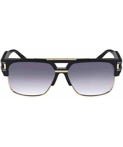 Square Aviator Large Fashion Sunglasses for Men Women Goggle Alloy Frame Glasses-UV400 - Purple - CU18UOTCIWK $9.22 Aviator