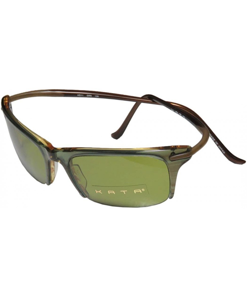 Mens/Womens Designer Half-rim 100% UVA & UVB Lenses Spring Hinges Sunglasses/Shades - Khaki / Brown - CC121NI6387 $17.66 Rect...