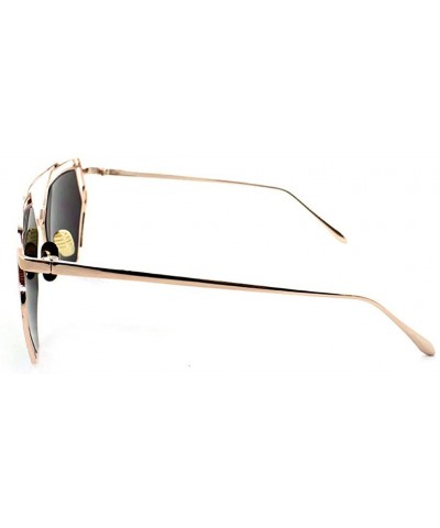 "Exposure" Geometric Ultra Premium Brushed Aluminum Flash Sunglasses - Gold/Yellow - CS12K7STTMB $10.53 Rectangular