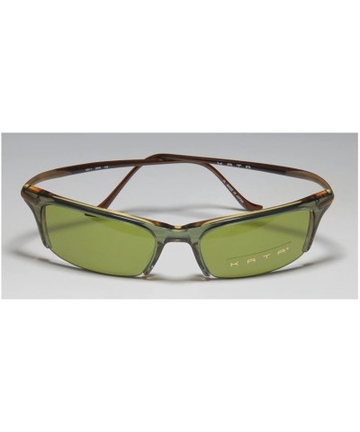 Mens/Womens Designer Half-rim 100% UVA & UVB Lenses Spring Hinges Sunglasses/Shades - Khaki / Brown - CC121NI6387 $17.66 Rect...