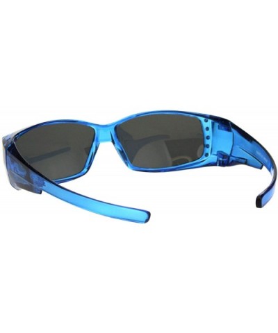 Womens Rhinestone Rectangular Polarized Fit Over Glasses Sunglasses - Blue Black - CH12MX4SO10 $7.88 Rectangular