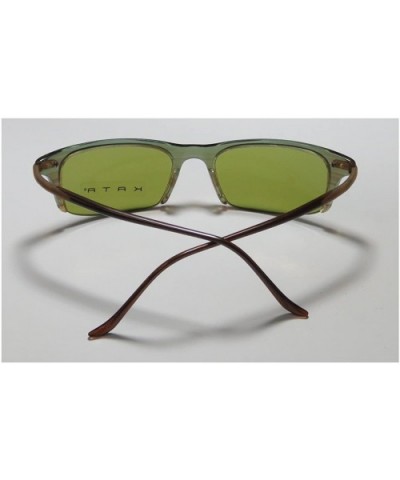 Mens/Womens Designer Half-rim 100% UVA & UVB Lenses Spring Hinges Sunglasses/Shades - Khaki / Brown - CC121NI6387 $17.66 Rect...