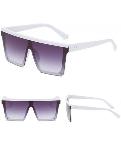 Square Oversized Sunglasses Unisex Flat Top Fashion Shades (Style G) - C6196ID4DEO $7.51 Oversized