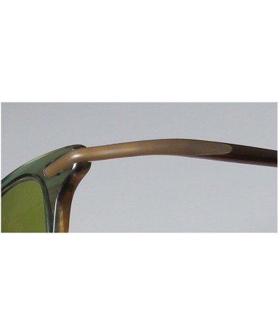 Mens/Womens Designer Half-rim 100% UVA & UVB Lenses Spring Hinges Sunglasses/Shades - Khaki / Brown - CC121NI6387 $17.66 Rect...