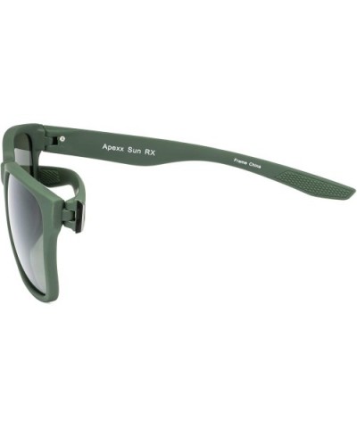 Mens Fashion Oversized Square Nylon Sunglasses 100% UV protection - Olive - C118XUM5SWS $11.70 Oversized