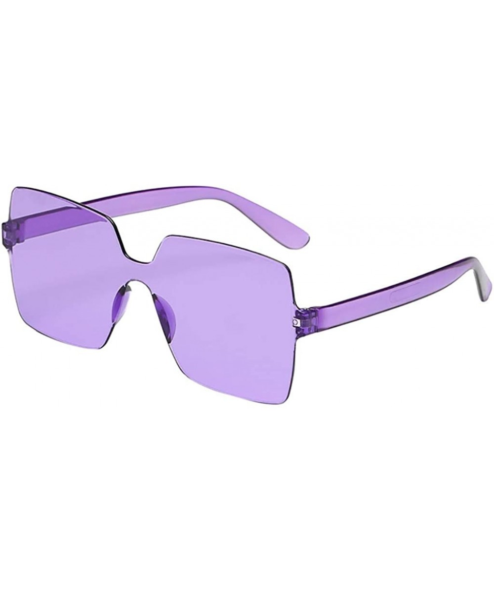 Unisex Fashion No Frame Square Sunglasses Sexy Retro Driviing Sunglasses Women Trendy Glassess - L - CF196IYL05C $5.82 Square