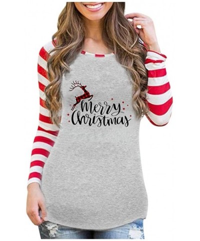 Chrismas Shirts Womens Casual Letter - B - CE192GG4ZE0 $13.65 Sport