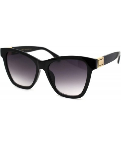 Womens Thick Horn Rim Oversize Retro Fashion Sunglasses - Black Gold Smoke - C218YTEMY2A $8.00 Oversized