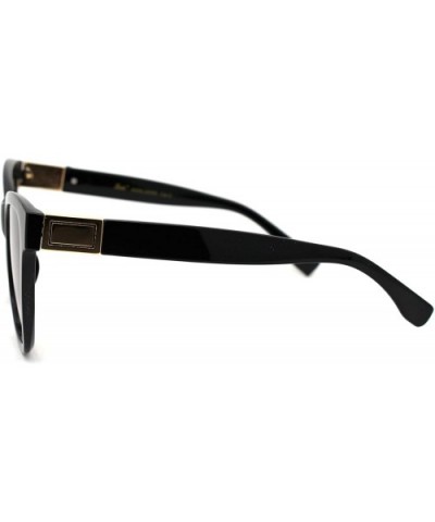 Womens Thick Horn Rim Oversize Retro Fashion Sunglasses - Black Gold Smoke - C218YTEMY2A $8.00 Oversized