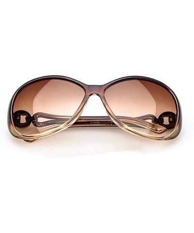 Women Fashion Oval Shape UV400 Framed Sunglasses Sunglasses - Coffee - CH196IRXI8C $20.81 Oval