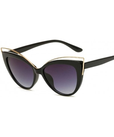 Black Glasses Fashion Cat Eyes Sunglasses Women Luxury Vintage Sun Glasses Female Full Frame Style Glasses - CA198UQE633 $6.8...
