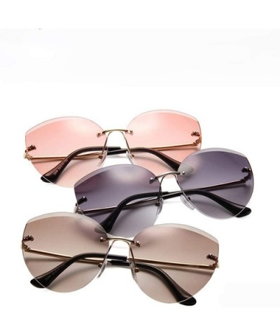2019 Semi Rimless Sunglasses Women Metal Ocean Lens Classic Glasses Brand Designer - Gold Gray - CF18WCZEW7H $15.44 Semi-rimless