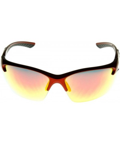 Extreme Sports Shatterproof TR-90 Half Frame Sports Sunglasses (Red Fire) - C711EV5B8MB $11.47 Sport